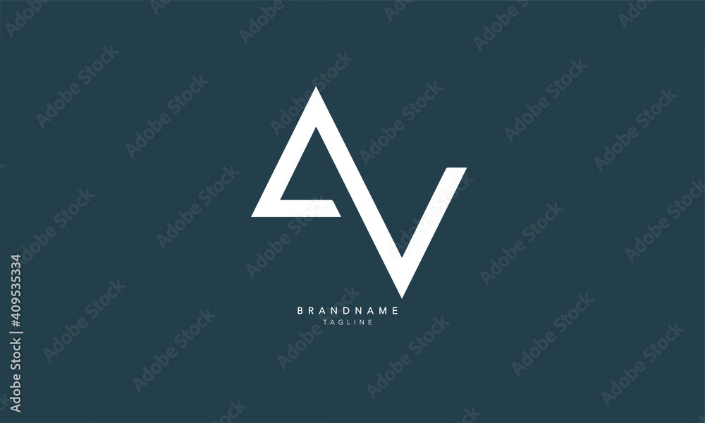 Alphabet letters Initials Monogram logo AV, VA, A and V