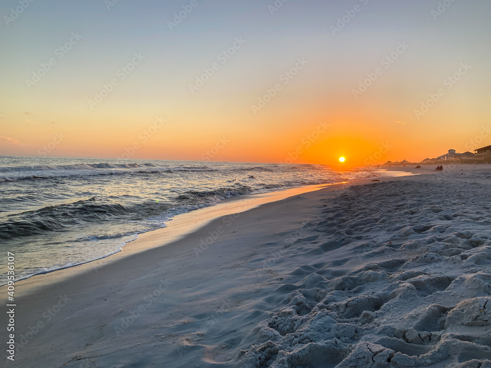 Sunset on the white sands of Navarre Beach, FL Sunset on the white sands of Navarre Beach, FL
