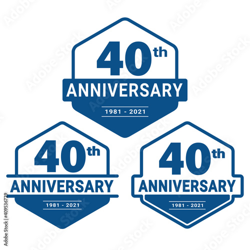 40 years anniversary celebration logotype. 40th anniversary logo collection. Set of anniversary design template. Vector and illustration. 