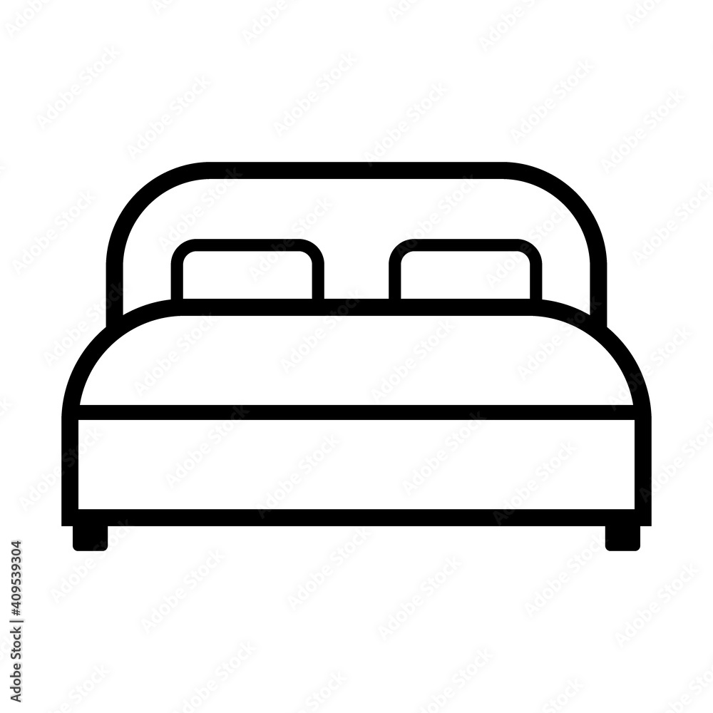 Bed icon on white.