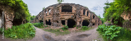 Abandoned Military Tarakaniv Fort (other names - Dubno Fort, New Dubna Fortress) - a defensive structure, an architectural monument of 19th century, Tarakaniv, Rivne region, Ukraine.