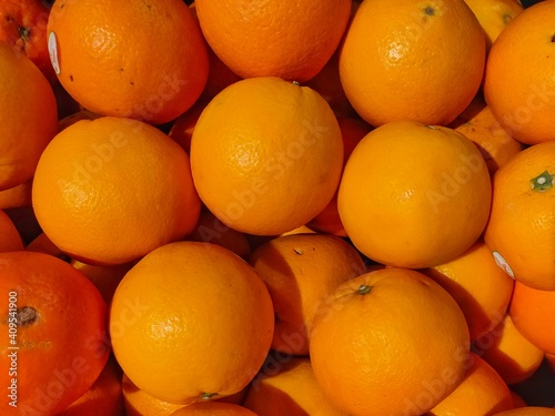 a bunch of frsh oranges