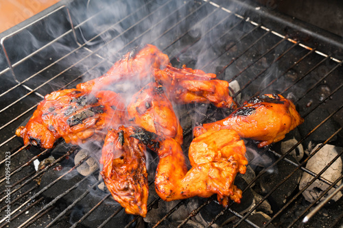 Filipino chicken barbecue on the grill 