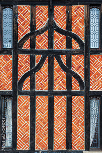 Exemplar of well preserved black timber framed Tudor brickwork