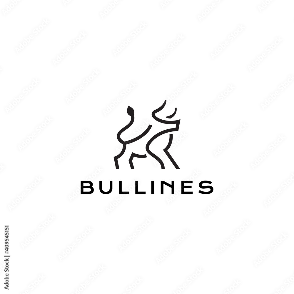 Bull simple Monoline logo design