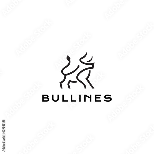 Bull simple Monoline logo design