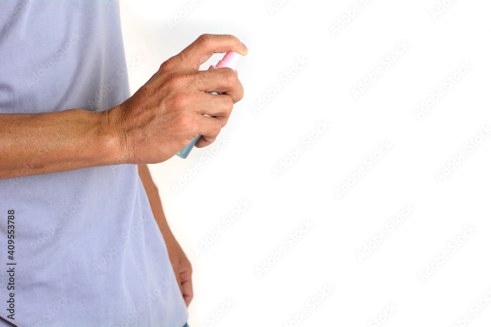 Man hand using alcohor wash for cleaning, health care concept. Man hand using alcohor wash for cleaning, health care concept.