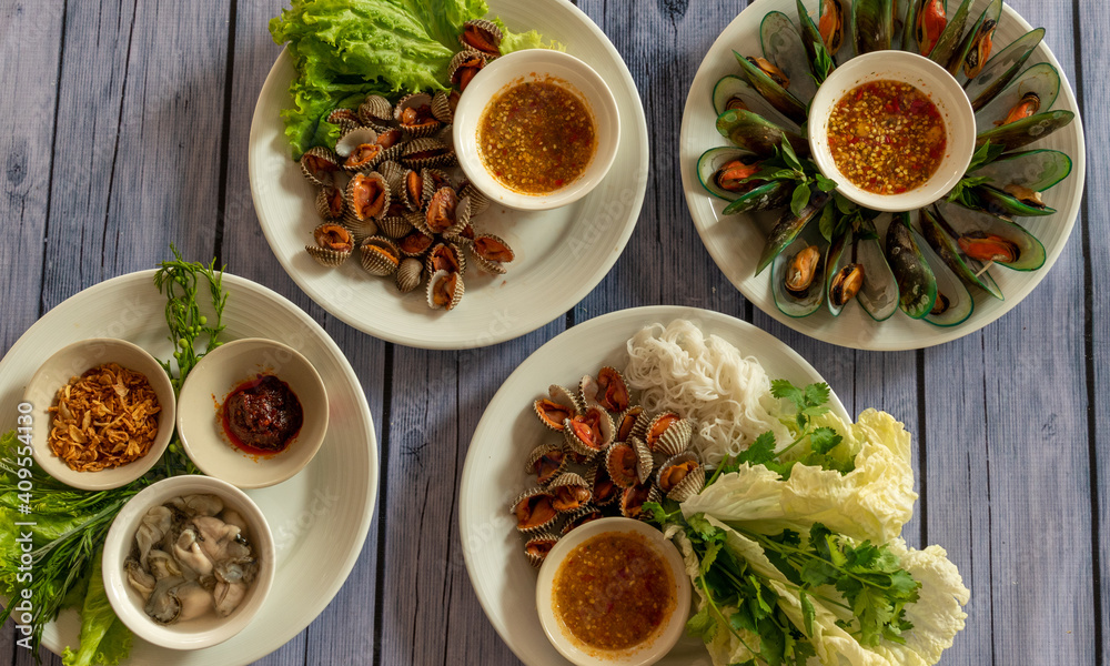 Thai style Mixed Seafood Dishes Thai style Mixed Seafood Dishes