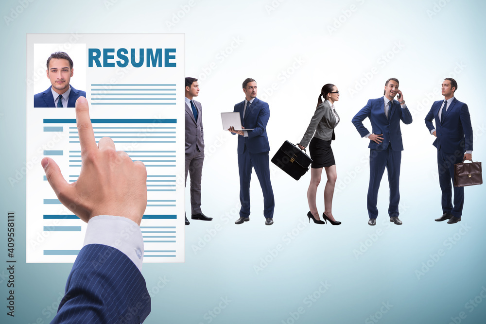 Recruitment and employment concept with businessman Recruitment and employment concept with businessman