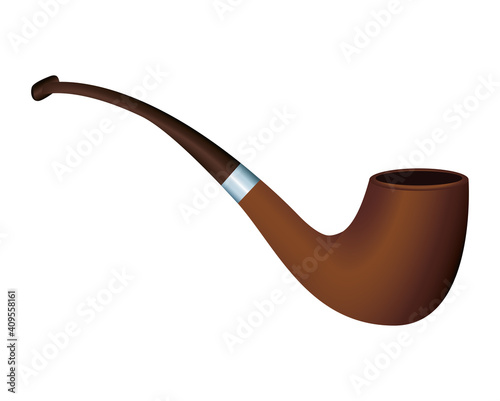 wooden pipe smoke accessory icon