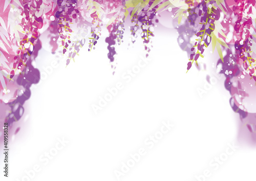 藤棚の花の背景イラスト
