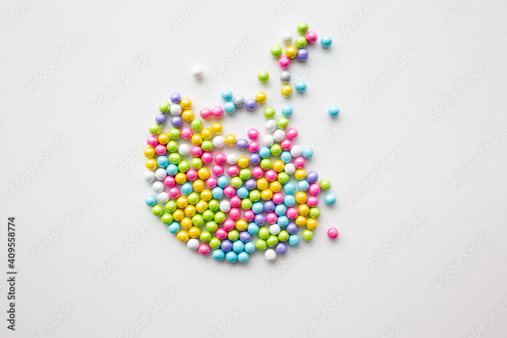 pastel round candies