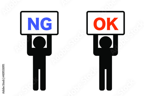 OKとNGのグラフィック素材　ベクターラスト