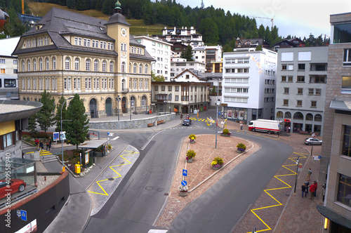 Fototapeta Naklejka Na Ścianę i Meble -  Plazza de Scoula, St. Moritz, Switzerland