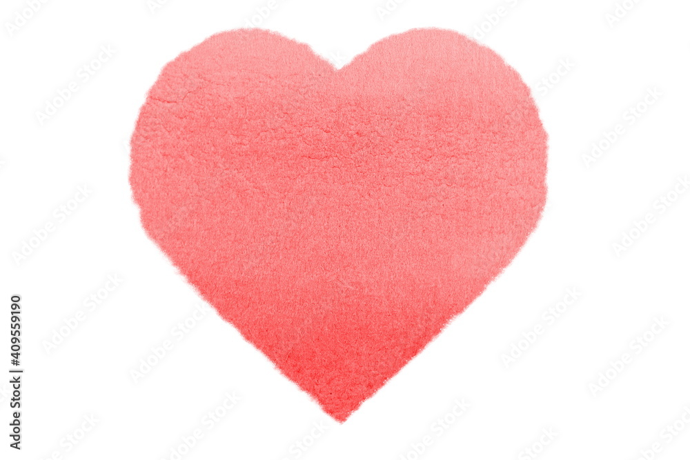 Macro Watercolor Heart on white background