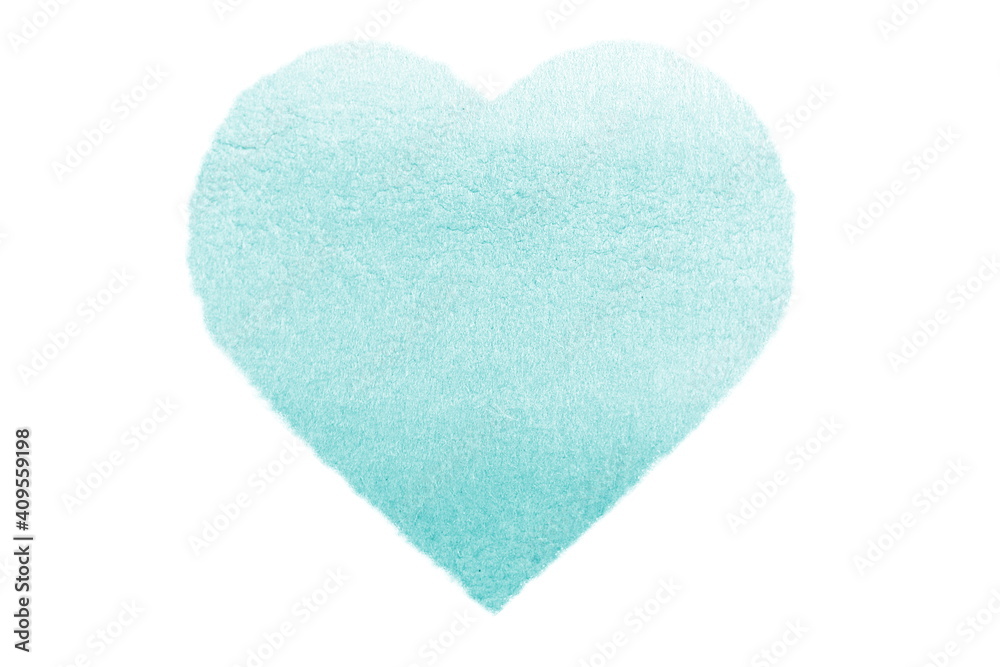  Macro Watercolor Heart on white background
