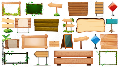 Set of various type of sign banner