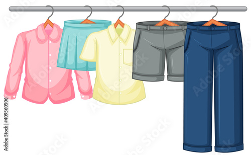 Isolated clothes on the rack display