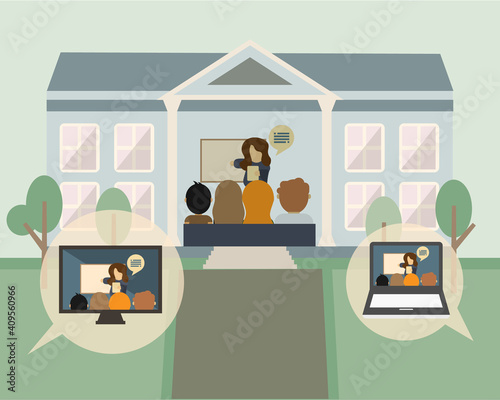 hybrid learning or blending Learning model for learning from any place vector