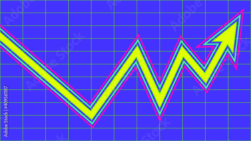 An abstract neon line chart background image.