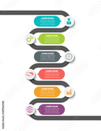 Business road map timeline infographic icons designed for abstract background template milestone element modern diagram process technology digital marketing data presentation chart Vector illustration