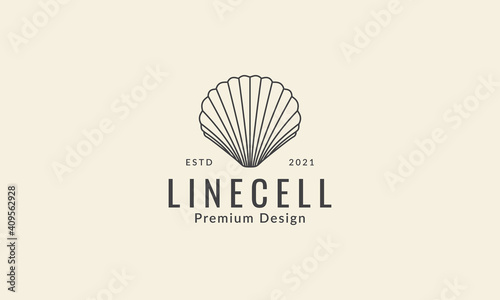 sea shells line simple logo symbol icon vector graphic design illustration