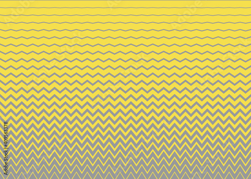 Modern halftone background with zig zag lines in trendy 2021 colors of the year. Geometric poster with zigzags