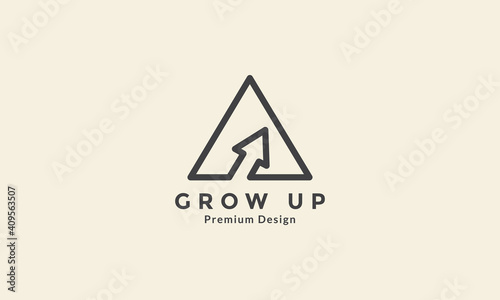 triangle line with arrow up logo symbol icon vector graphic design illustration