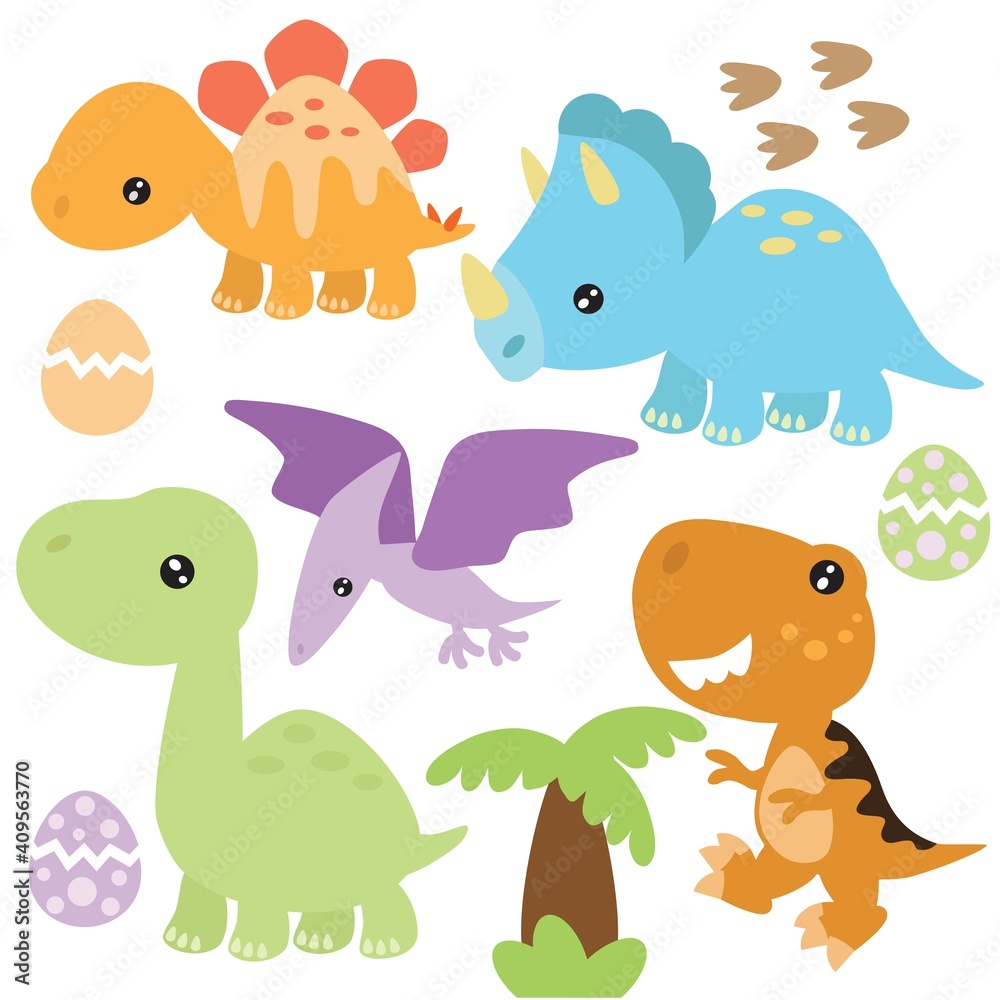 Premium Vector  Cute little dinosaur playing with butterflies