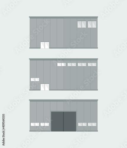 icon, business real estate, front view cargo storehouse vector illustration in flat design