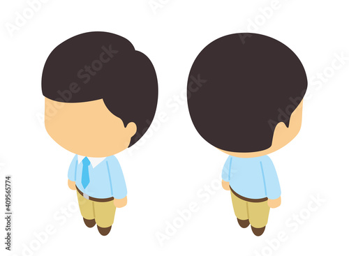 男性のアイソメトリックイラスト