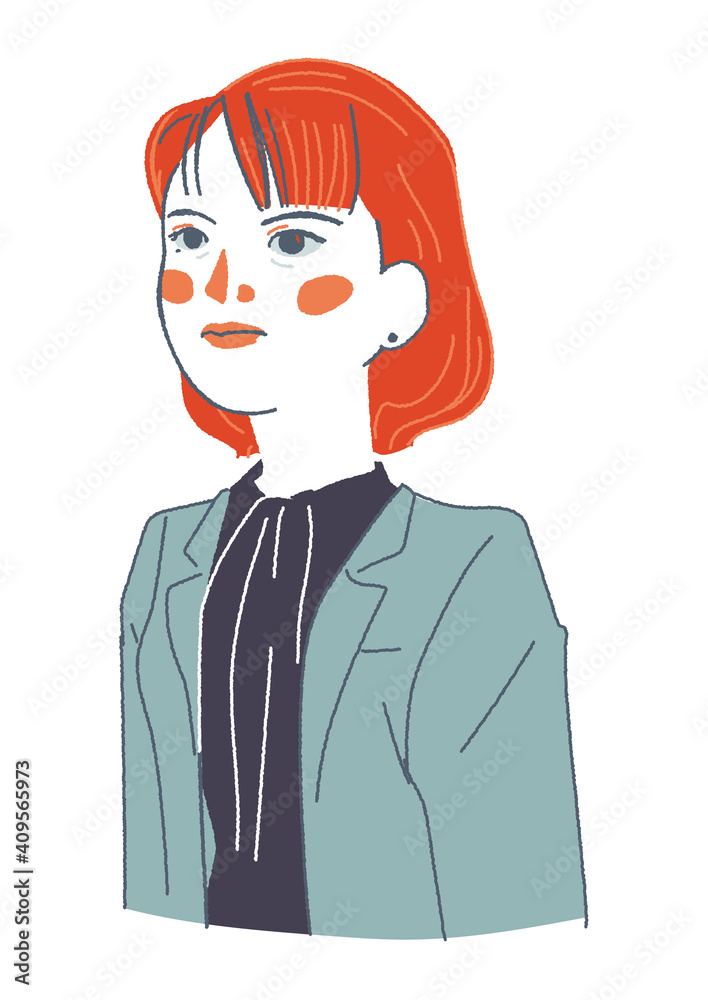 凛とした女性　イラスト			
