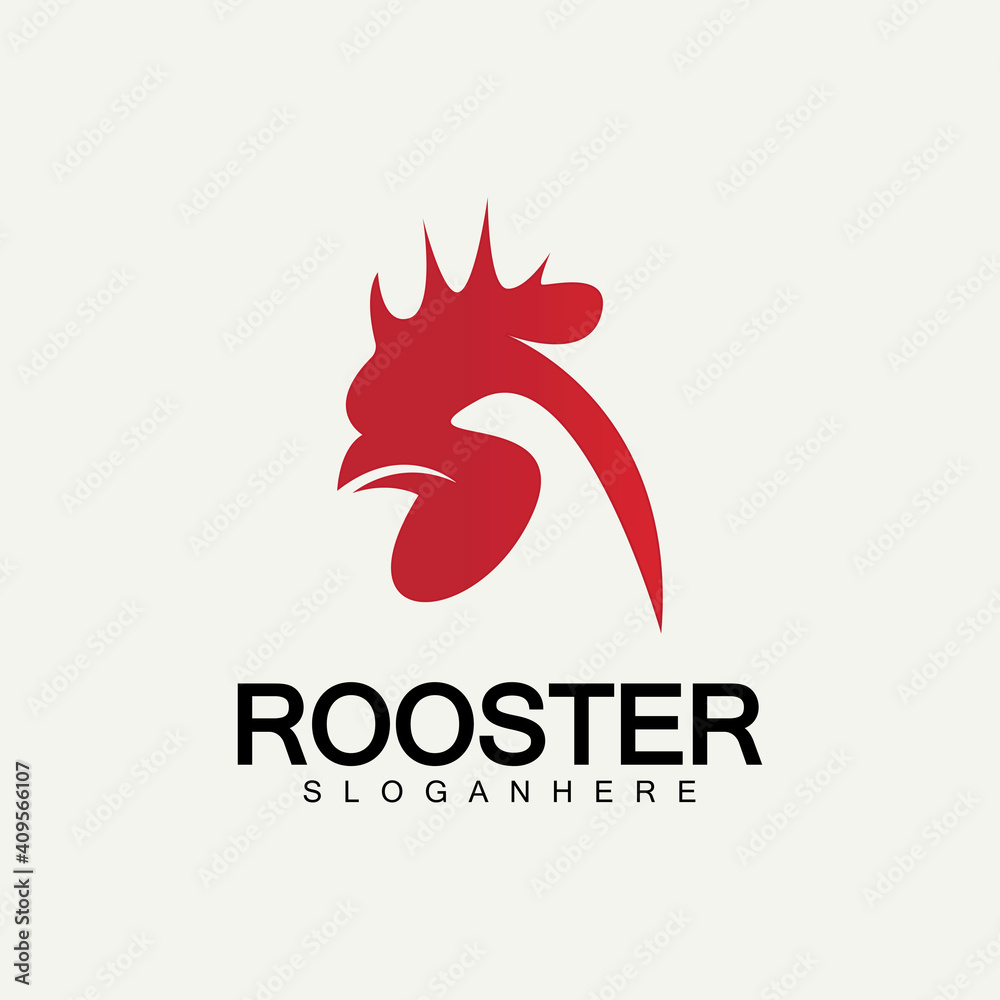 Obraz premium Rooster head logo vector icon symbol illustration design.Rooster chicken cock. Abstract vector illustration