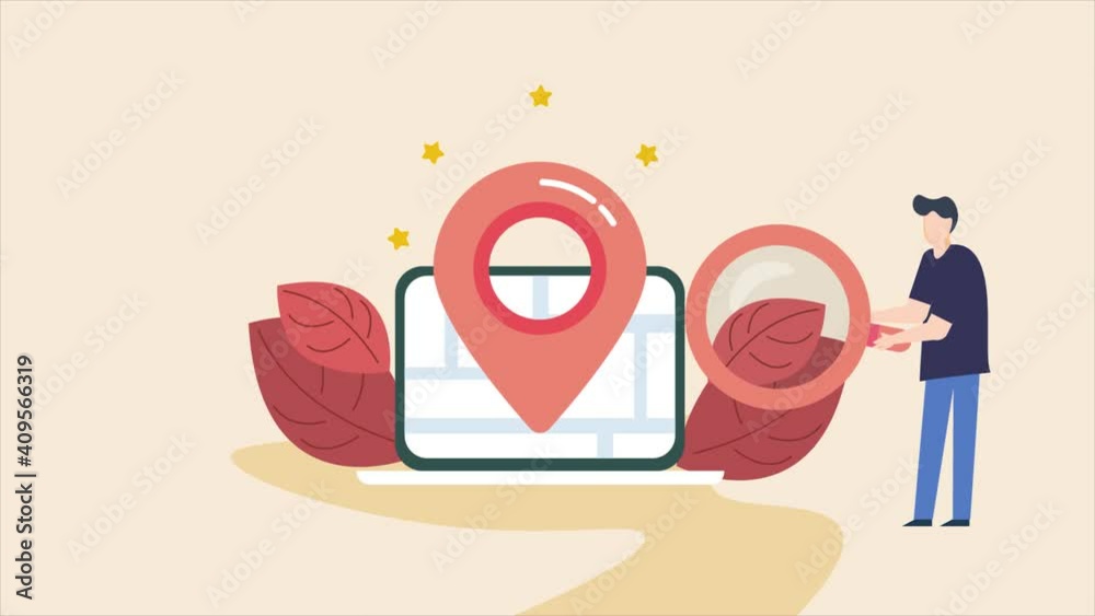 Local seo marketing strategy, customer searching local store map. Video animation, explainer footage. Local seo marketing strategy, customer searching local store map. Video animation, explainer footage.