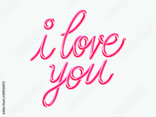 i love you. Hand written lettering isolated on white background.Vector template for poster  social network  banner  cards.