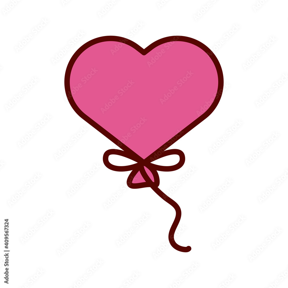 balloon helium with heart love shape flat style icon balloon helium with heart love shape flat style icon