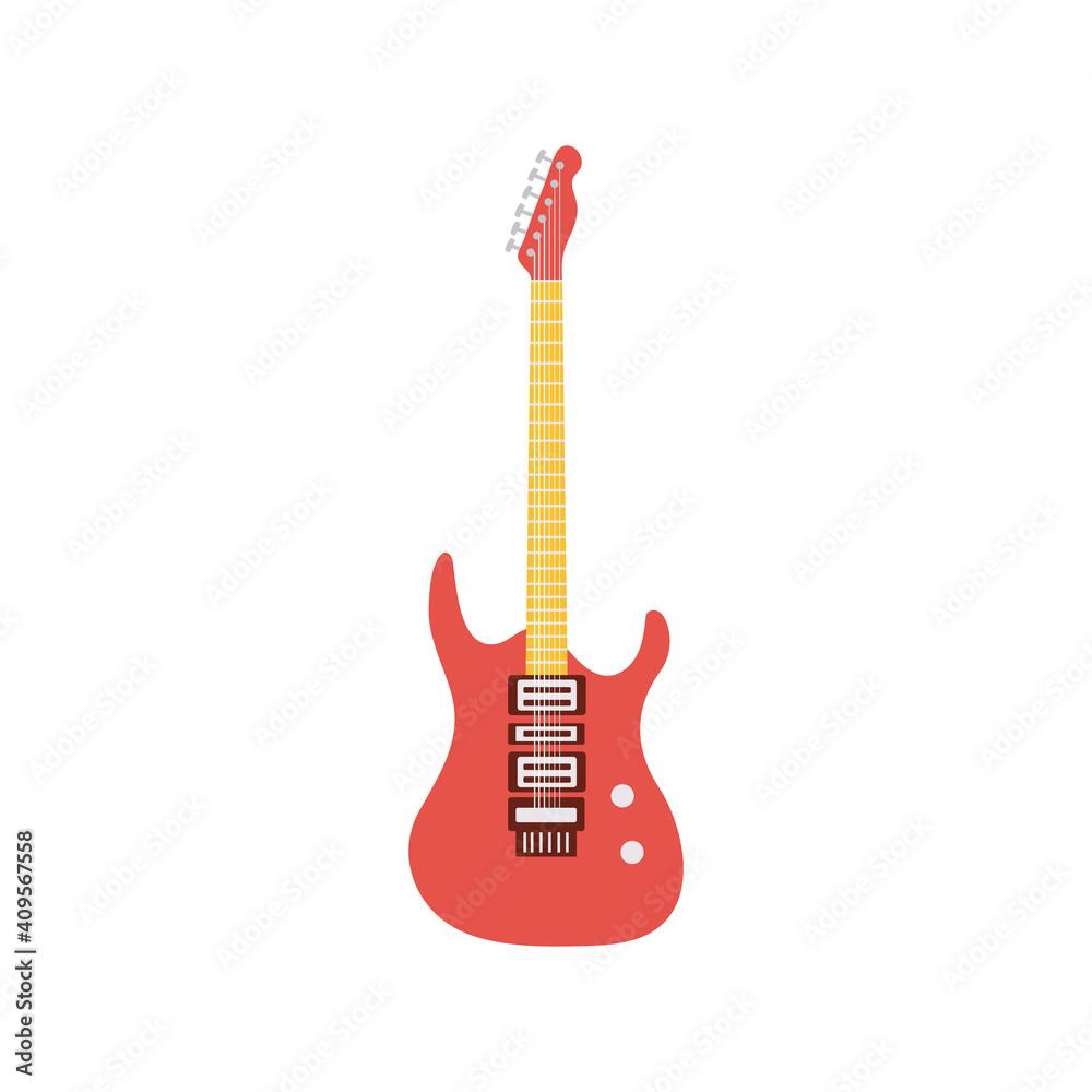 electric guitar red color instrument icon electric guitar red color instrument icon