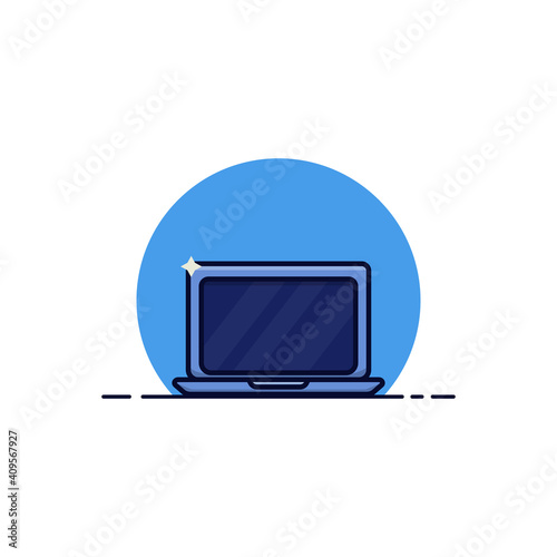 vector illustration of laptop. flat design illustration photo