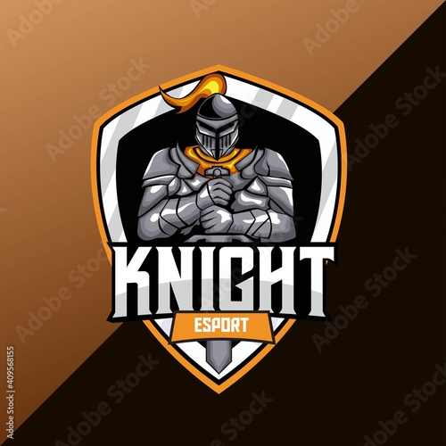 knight warrior mascot logo template