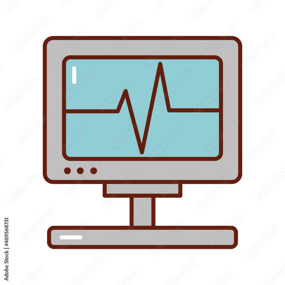 machine cardiology test flat style icon