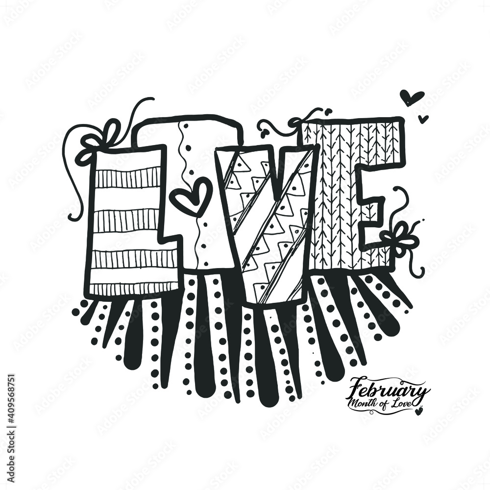 love, heart, vector illustration hand drawing, doodle, for valentines day special, black and white cutie heart and all of 