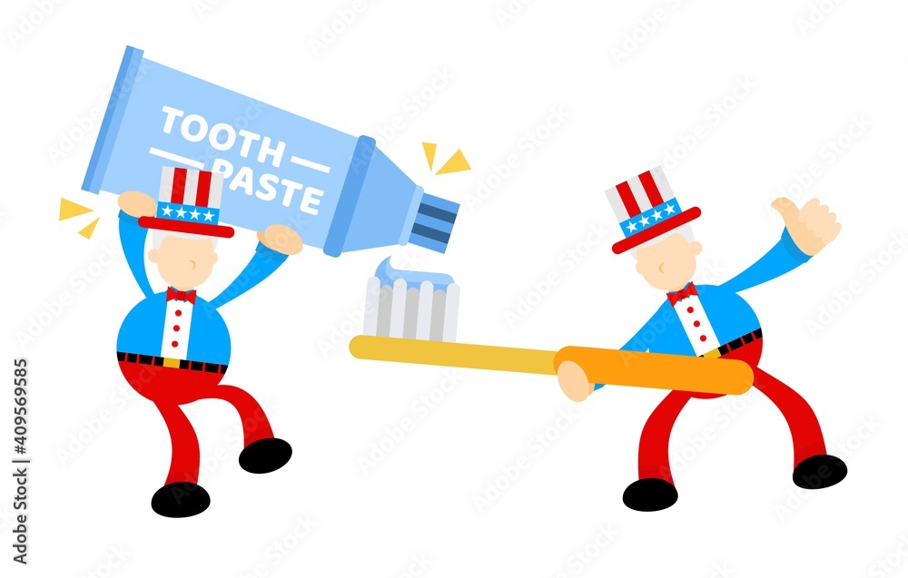 uncle sam america and dental care cartoon doodle flat design style vector illustration uncle sam america and dental care cartoon doodle flat design style vector illustration