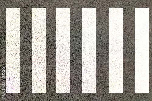 Zebra crossing made of stripes white and black lines painted on road for pedestrians crossing on busy traffic highways