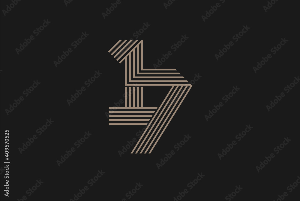 Number 17 Logo, Monogram Number 17 logo multi line style, usable for anniversary and business logos, flat design logo template, vector illustration Number 17 Logo, Monogram Number 17 logo multi line style, usable for anniversary and business logos, flat design logo template, vector illustration