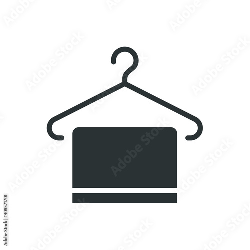 Hanger, towel solid icon. best Wiping Hanging Towel logo. Washcloth in toilet or bathroom for household care. Vector illustration design on white background. EPS 10