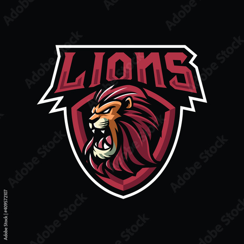 Fototapeta Naklejka Na Ścianę i Meble -  Lions mascot logo design illustration for sport or e-sport team