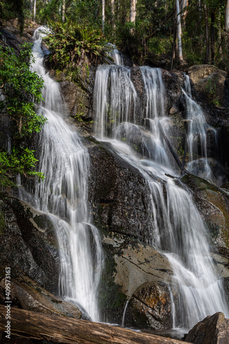 waterfall cascading over rocks