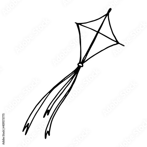 children's drawing of a kite in doodle style