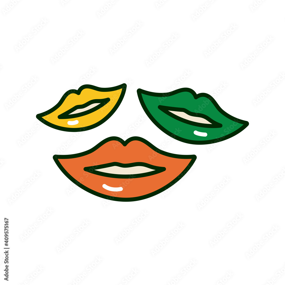 mouths with lips colors of ireland flag st patricks day icon mouths with lips colors of ireland flag st patricks day icon