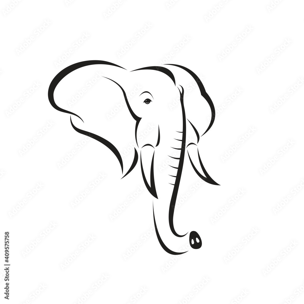 Vector of an elephant head design on white background. Easy editable ...